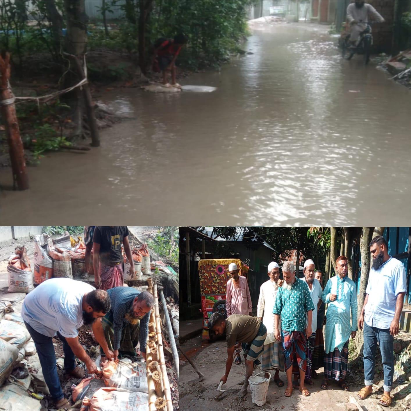 নিজ অর্থায়নে চর ইসলামপুরে রাস্তা সংস্কার ও পানি নিষ্কাশন ব্যবস্থা করলেন মেম্বার মাহাবুব