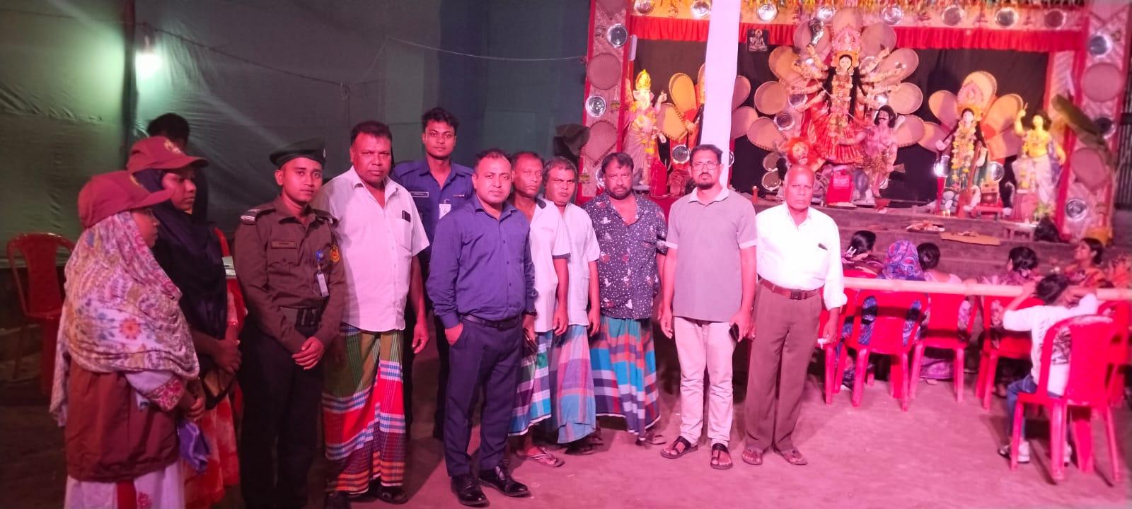 সোনারগাঁয়ে পূজামণ্ডপ পরিদর্শনে এসিল্যান্ড মামুন সরকার