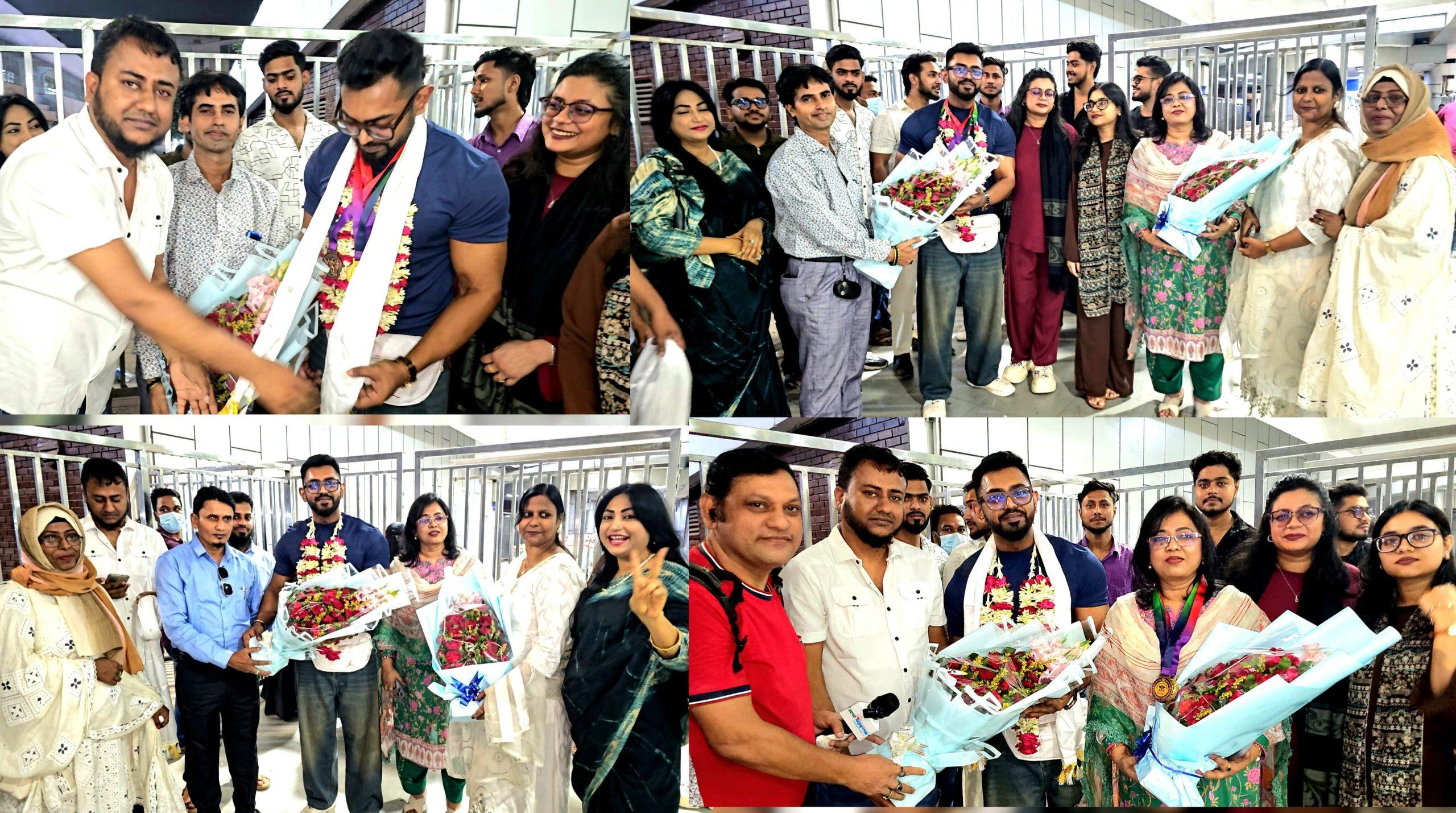 সিঙ্গাপুরে বিশ্বমঞ্চ জয় করে দেশে ফিরলেন তাইহান সোয়াদ:  বিমানবন্দরে সংবর্ধনা